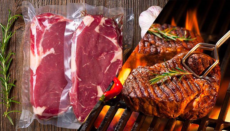 Sous vide steak vs. grilovaný steak (podobné a rozdílné prvky)