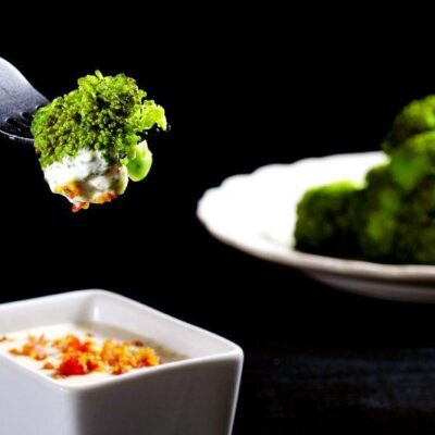 Sous Vide Broccoli with Bacon and Blue Cheese Mornay